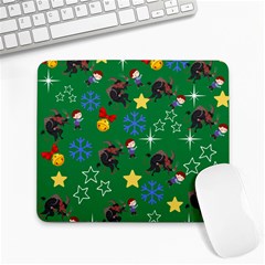 Krampus And Brat Green Large Mousepads by NerdySparkleGoth