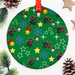 Krampus and Brat Green Round Ornament (Two Sides) Front