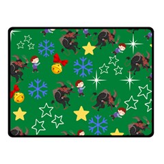 Krampus And Brat Green Fleece Blanket (small) by NerdySparkleGoth