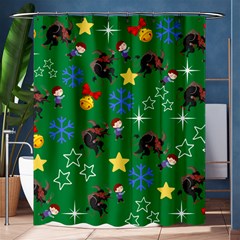 Krampus And Brat Green Shower Curtain 60  X 72  (medium)  by NerdySparkleGoth