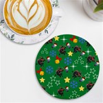 Krampus and Brat Green UV Print Round Tile Coaster Front