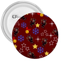 Krampus Kawaii Red 3  Buttons by NerdySparkleGoth