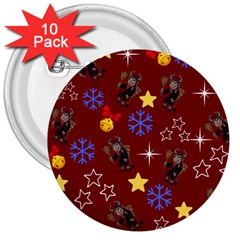 Krampus Kawaii Red 3  Buttons (10 Pack) 