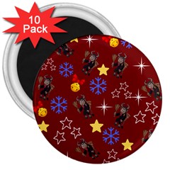 Krampus Kawaii Red 3  Magnets (10 Pack) 