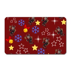 Krampus Kawaii Red Magnet (rectangular) by NerdySparkleGoth