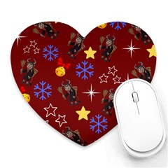 Krampus Kawaii Red Heart Mousepads by NerdySparkleGoth