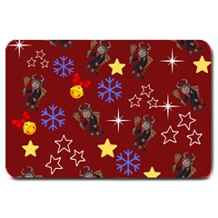 Krampus Kawaii Red Large Doormat  by NerdySparkleGoth