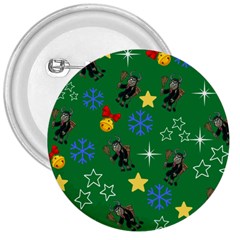 Krampus Kawaii Green 3  Buttons by NerdySparkleGoth