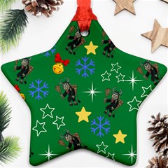 Krampus Kawaii Green Star Ornament (two Sides) by NerdySparkleGoth