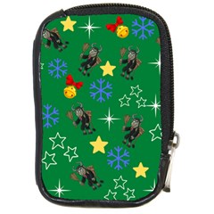 Krampus Kawaii Green Compact Camera Leather Case by NerdySparkleGoth