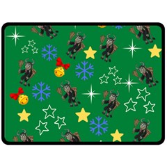 Krampus Kawaii Green Fleece Blanket (large)  by NerdySparkleGoth