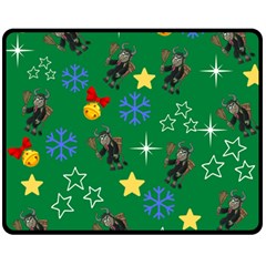 Krampus Kawaii Green Fleece Blanket (medium)  by NerdySparkleGoth