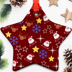 Santa Red Star Ornament (two Sides) by NerdySparkleGoth