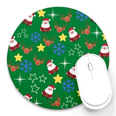 Santa Green Round Mousepads by NerdySparkleGoth