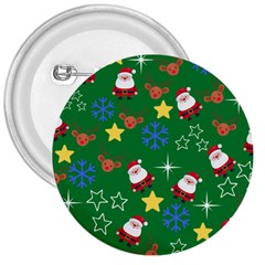 Santa Green 3  Buttons by NerdySparkleGoth