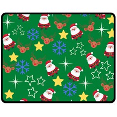 Santa Green Fleece Blanket (medium)  by NerdySparkleGoth