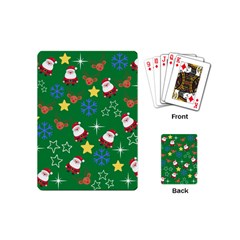 Santa Green Playing Cards Single Design (mini) by NerdySparkleGoth