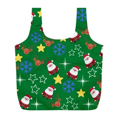 Santa Green Full Print Recycle Bag (l) by NerdySparkleGoth