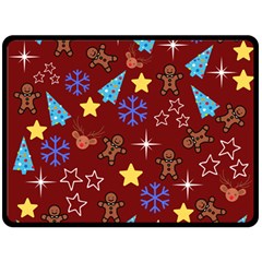 Gingy Red Fleece Blanket (large)  by NerdySparkleGoth