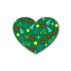 Gingy Green Rubber Coaster (heart) by NerdySparkleGoth