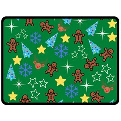 Gingy Green Double Sided Fleece Blanket (large)  by NerdySparkleGoth