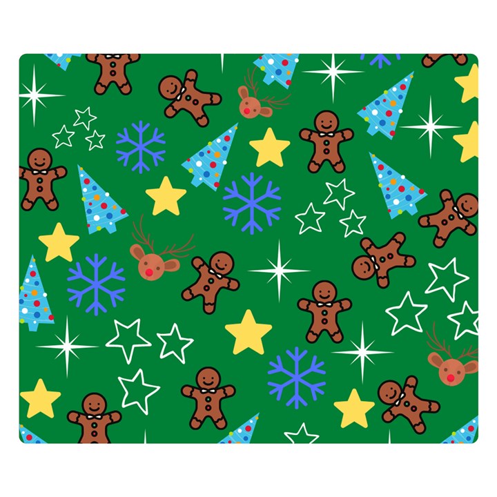 Gingy Green Double Sided Flano Blanket (Small) 