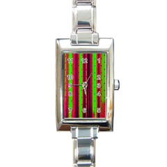 Warped Stripy Dots Rectangle Italian Charm Watch by essentialimage365