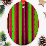 Warped Stripy Dots Ornament (Oval) Front