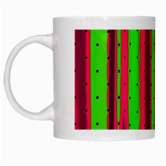 Warped Stripy Dots White Mugs by essentialimage365