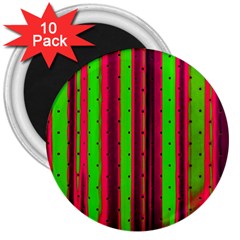 Warped Stripy Dots 3  Magnets (10 Pack)  by essentialimage365