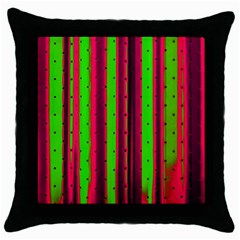 Warped Stripy Dots Throw Pillow Case (black) by essentialimage365