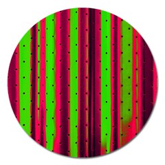 Warped Stripy Dots Magnet 5  (round) by essentialimage365