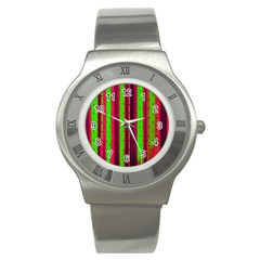 Warped Stripy Dots Stainless Steel Watch by essentialimage365