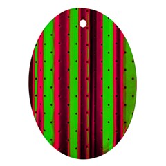 Warped Stripy Dots Oval Ornament (two Sides) by essentialimage365