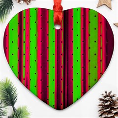 Warped Stripy Dots Heart Ornament (two Sides) by essentialimage365