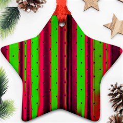 Warped Stripy Dots Star Ornament (two Sides)