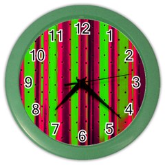 Warped Stripy Dots Color Wall Clock