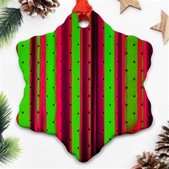 Warped Stripy Dots Ornament (snowflake)