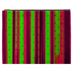 Warped Stripy Dots Cosmetic Bag (xxxl) by essentialimage365