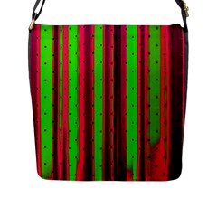 Warped Stripy Dots Flap Closure Messenger Bag (l) by essentialimage365