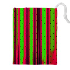 Warped Stripy Dots Drawstring Pouch (4xl) by essentialimage365