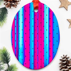 Warped Stripy Dots Ornament (oval)