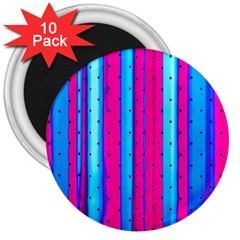 Warped Stripy Dots 3  Magnets (10 Pack)  by essentialimage365