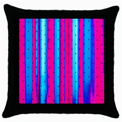 Warped Stripy Dots Throw Pillow Case (black) by essentialimage365