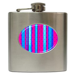 Warped Stripy Dots Hip Flask (6 Oz) by essentialimage365