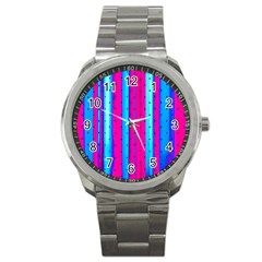 Warped Stripy Dots Sport Metal Watch by essentialimage365