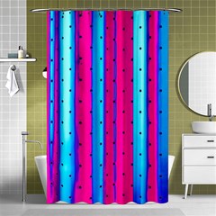 Warped Stripy Dots Shower Curtain 48  X 72  (small)  by essentialimage365