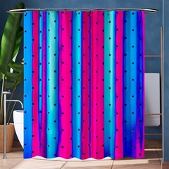 Warped Stripy Dots Shower Curtain 60  X 72  (medium)  by essentialimage365