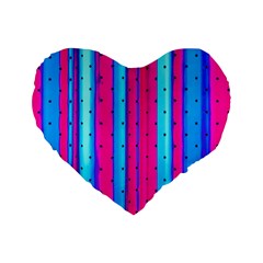 Warped Stripy Dots Standard 16  Premium Heart Shape Cushions by essentialimage365