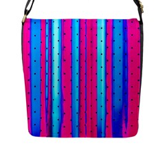 Warped Stripy Dots Flap Closure Messenger Bag (l) by essentialimage365